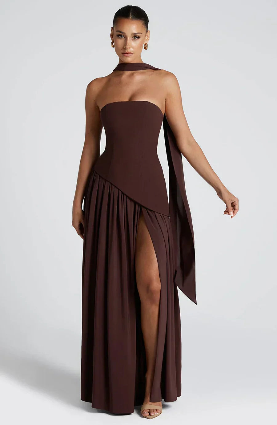 Micah | Elegantes Langes Kleid mit Schlitz