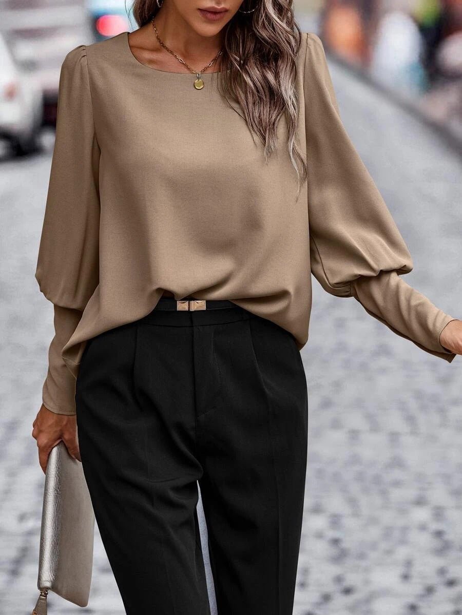 Damen Langärmelige Bluse Modisch