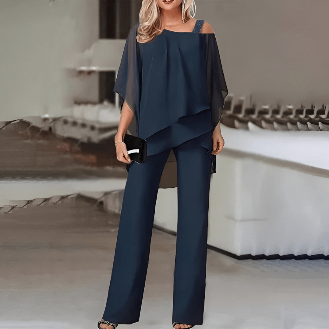 Damen Schulterfreies Oberteil und Hosen Set
