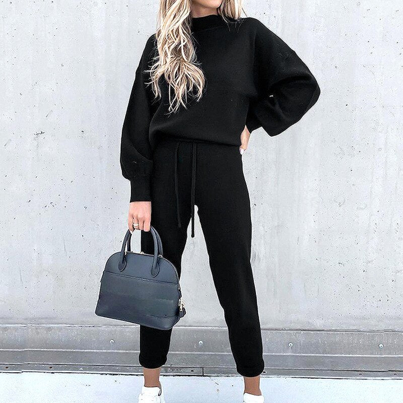 Damen Pullover und Hosen Set Winter