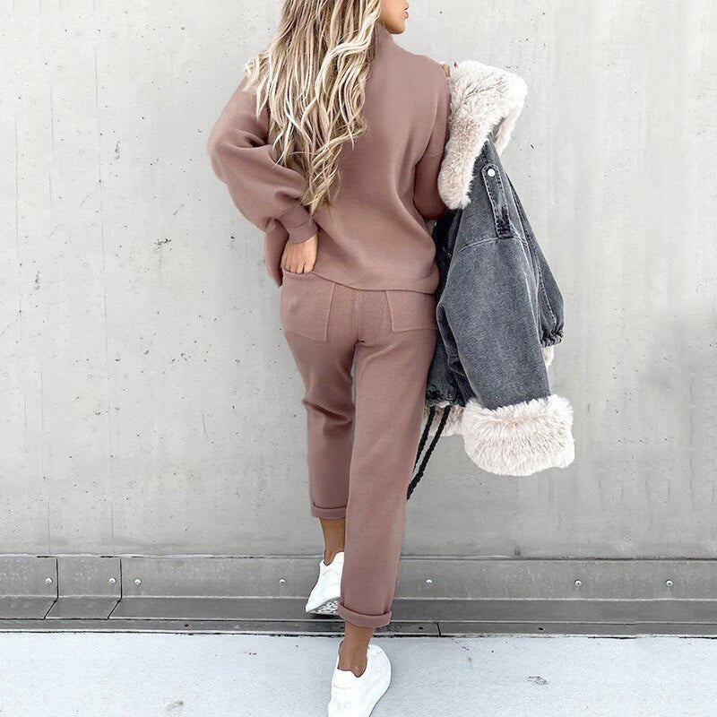 Damen Pullover und Hosen Set Winter