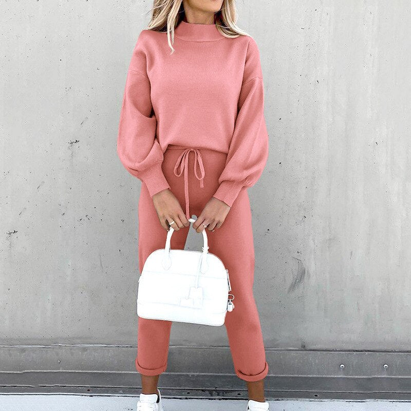 Damen Pullover und Hosen Set Winter