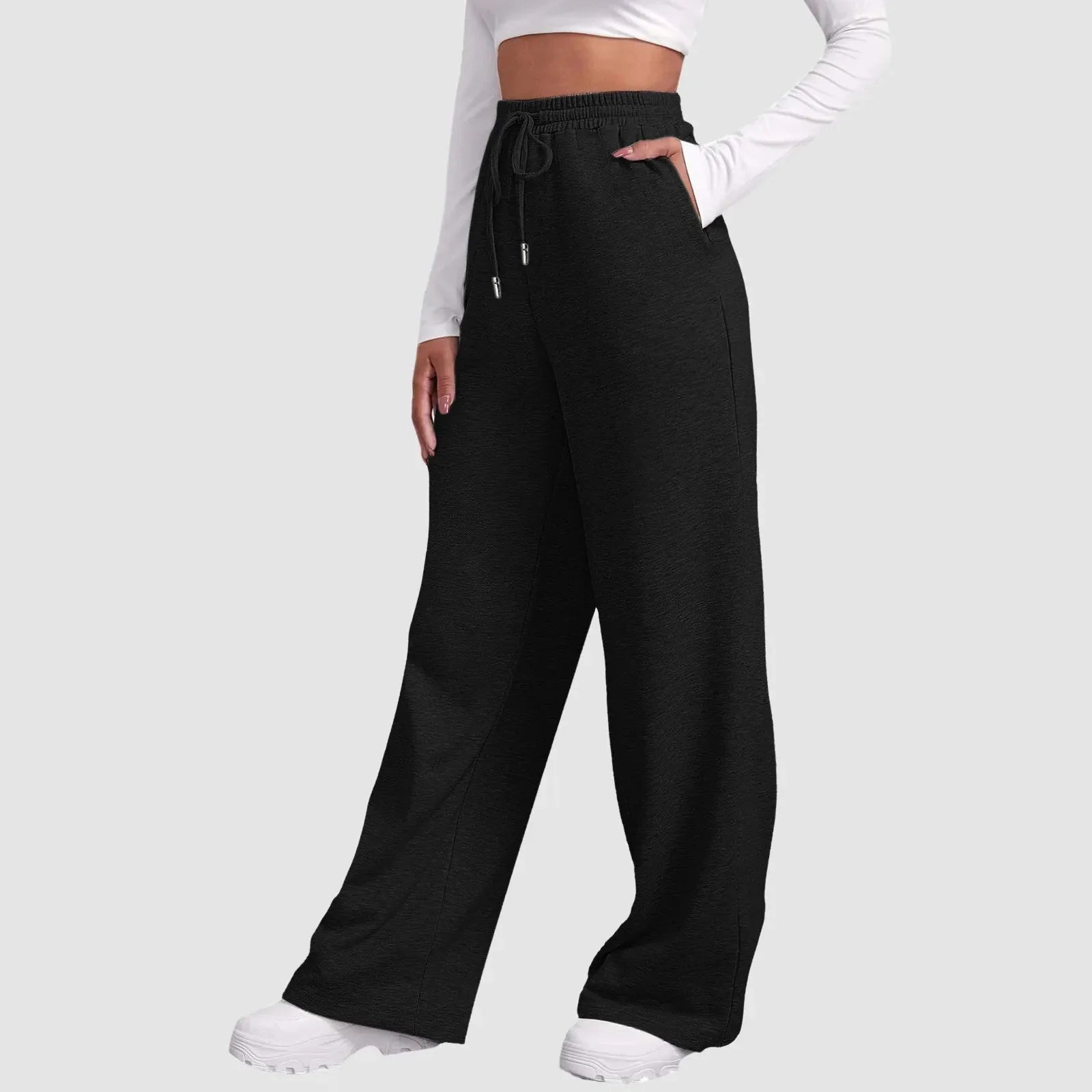 Damen Weitbeinige Jogginghosen Leichte