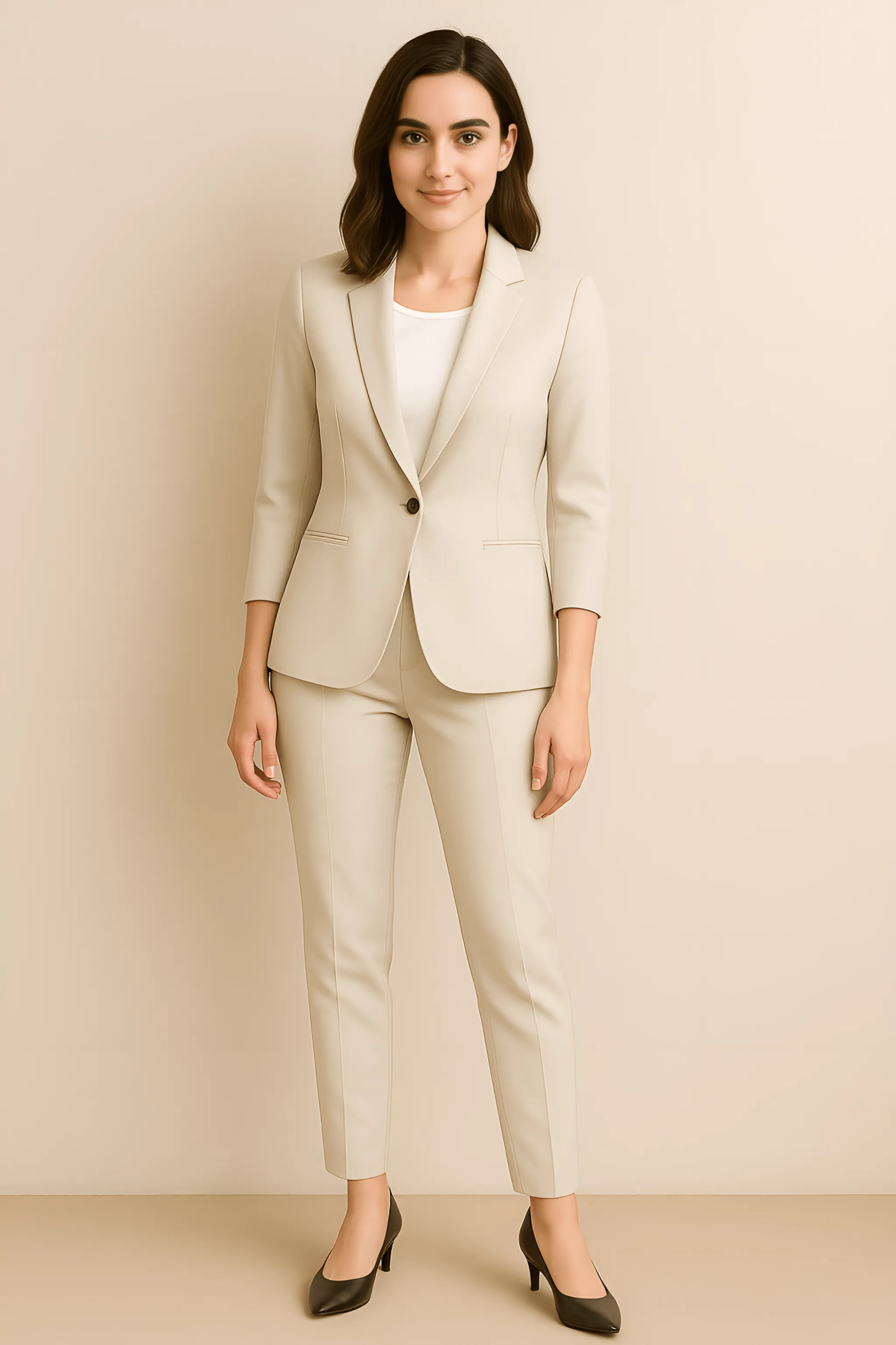 Damen Blazer und Hosen Set Slim fit