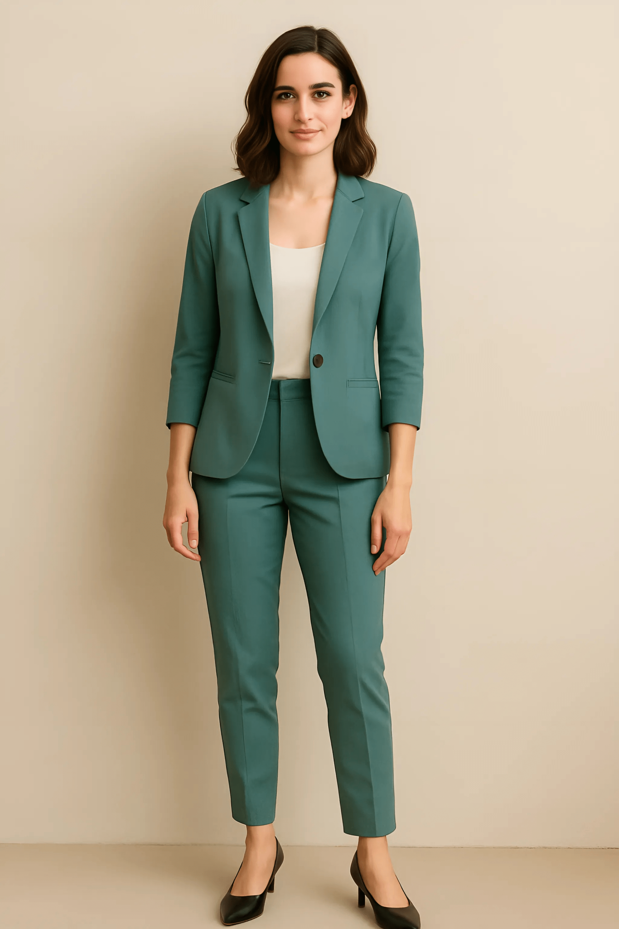 Damen Blazer und Hosen Set Slim fit