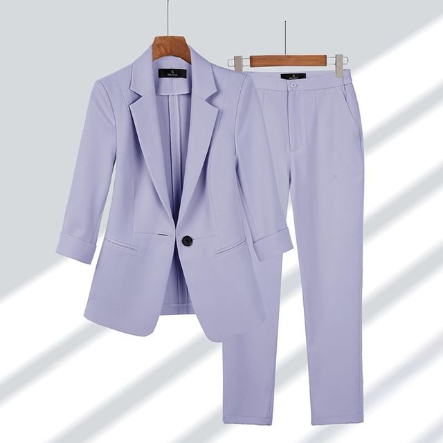 Damen Blazer und Hosen Set Slim fit