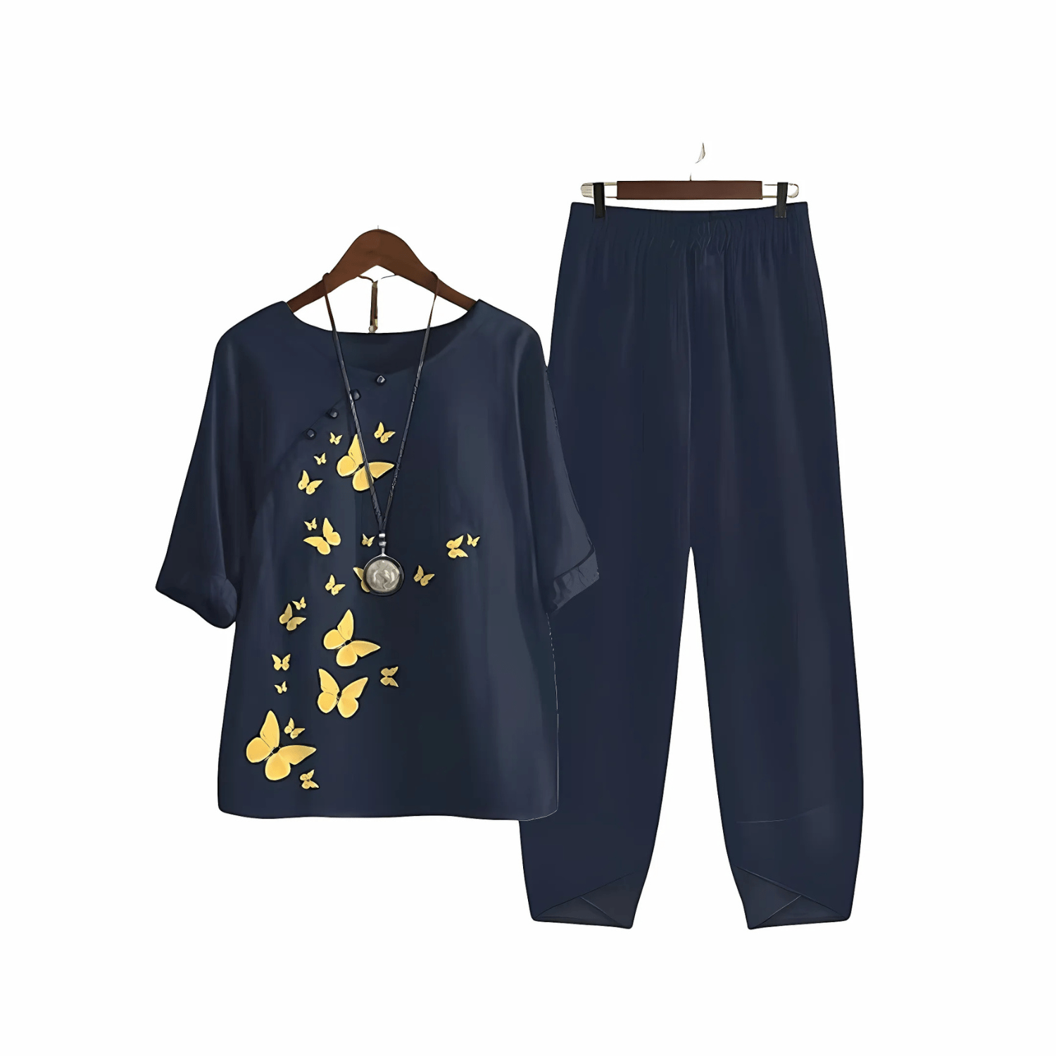 Damen Bedrucktes Blusen und Hosen Set Modisch