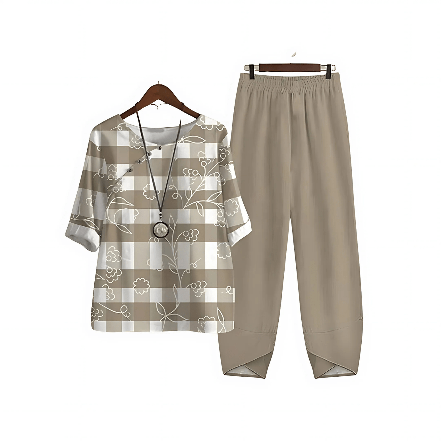 Damen Bedrucktes Blusen und Hosen Set Modisch