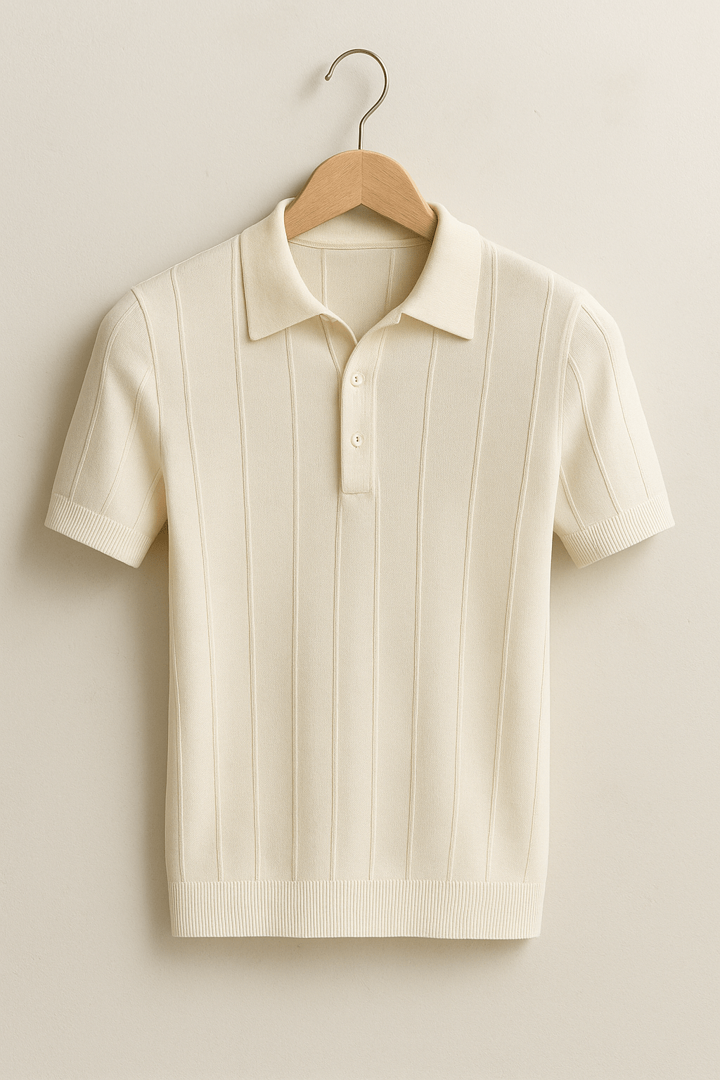 Herren Strick Poloshirt Kurzarm