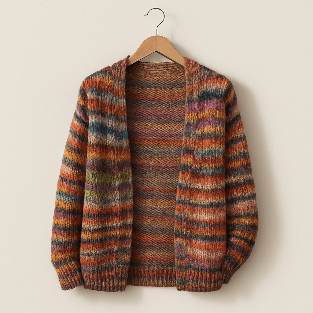 Damen Mehrfarbige Strickjacke Stilvoll