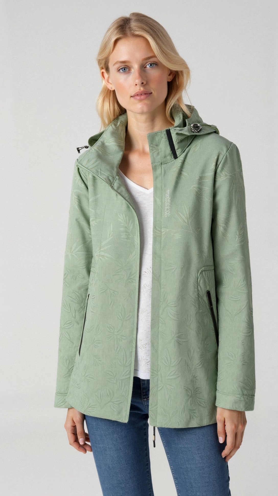 Damen Bedruckte Jacke mit Kapuze Outdoor