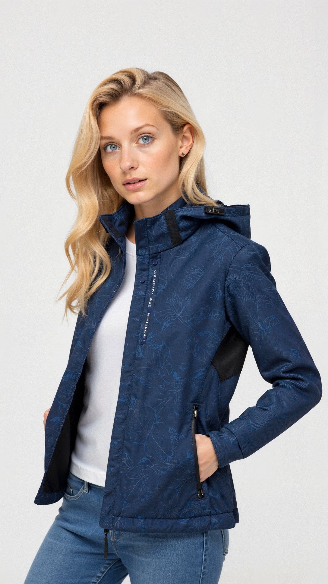 Damen Bedruckte Jacke mit Kapuze Outdoor