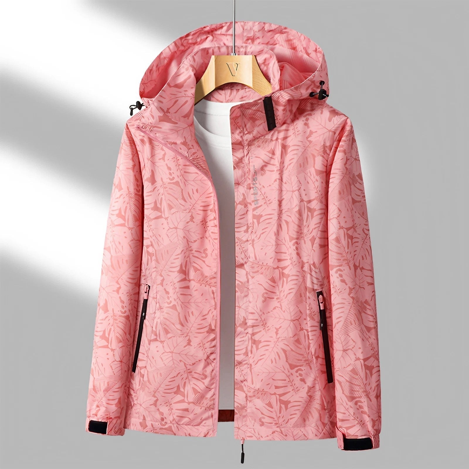 Damen Bedruckte Jacke mit Kapuze Outdoor