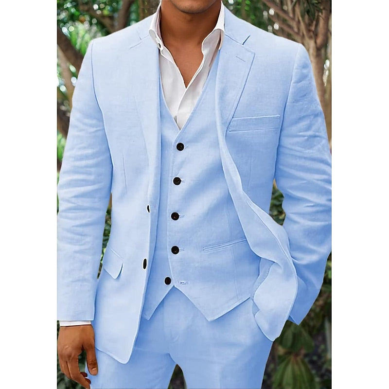 Herren Dreiteiliges Set Mit Weste