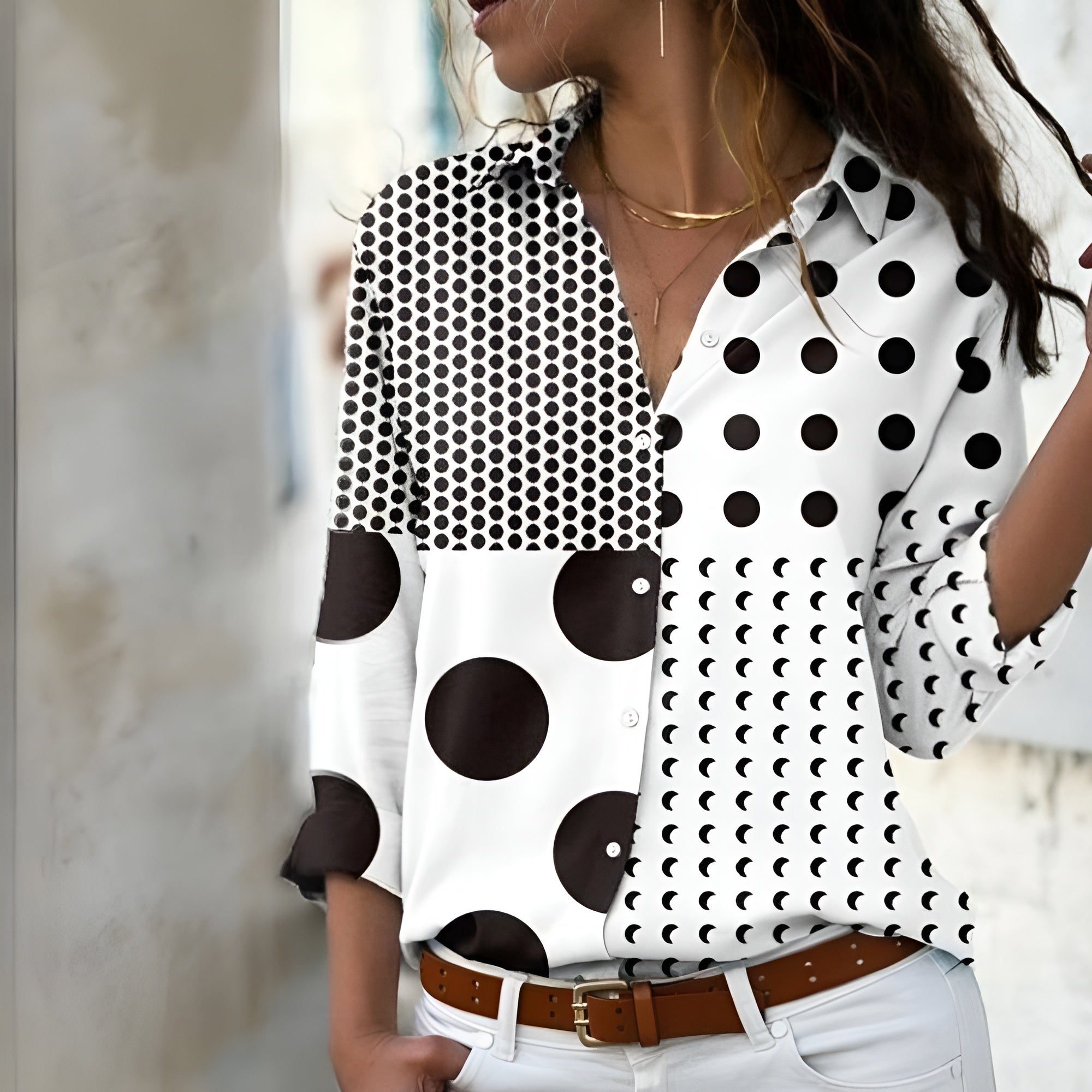 Pearl - Lässige Damen Bluse mit Muster